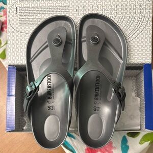 Birkenstock Metallic Gray Sandals